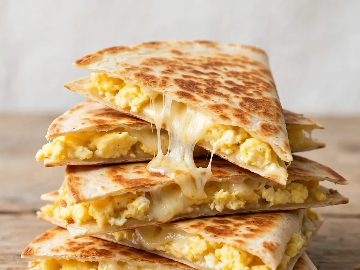 Schnelle Frühstücks-Quesadillas mit Ei und Käse