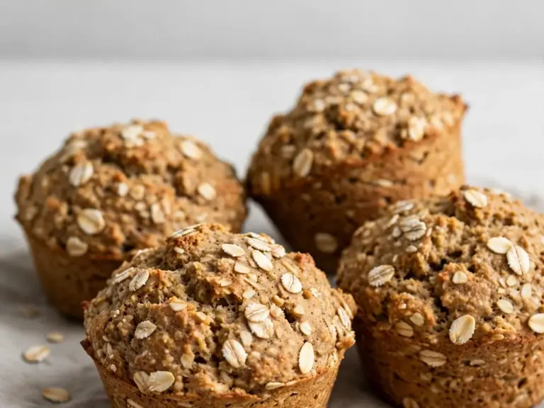 Selbstgemachte Frühstücksmuffins mit Haferflocken